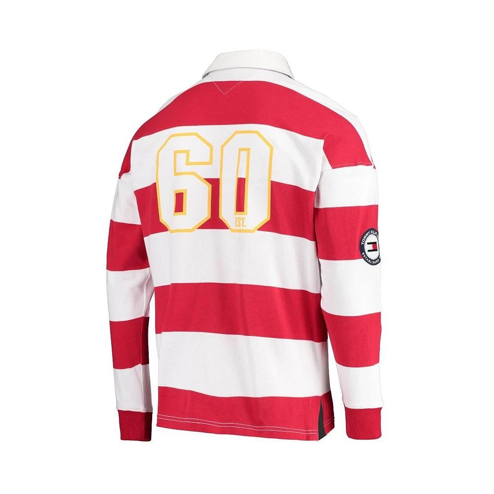 商品Tommy Hilfiger|Men's Red, White Kansas City Chiefs Varsity Stripe Rugby Long Sleeve Polo Shirt,价格¥974,第3张图片详细描述
