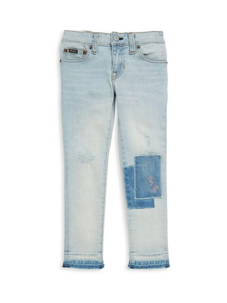 商品Ralph Lauren|Ralph Lauren - Toddler's, Little Girl's & Girl's Distressed Patched Jeans,价格¥154,第1张图片