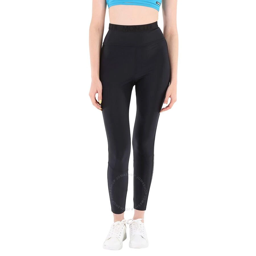 商品Moncler|Black Shiny Stretch Technical Jersey Leggings,价格¥1129,第1张图片