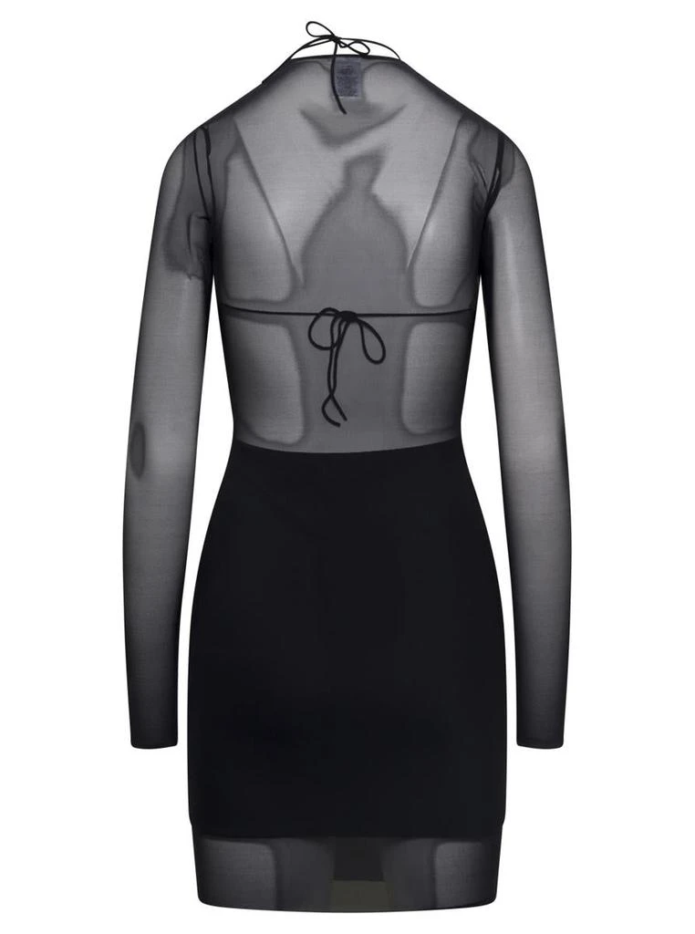 商品AMAZUÌN|'Debbie' Mini Black Dress with Sheer Tulle Slip and Cut-Out in Elasticated Polyamide Woman Amazuìn,价格¥1835,第2张图片详细描述