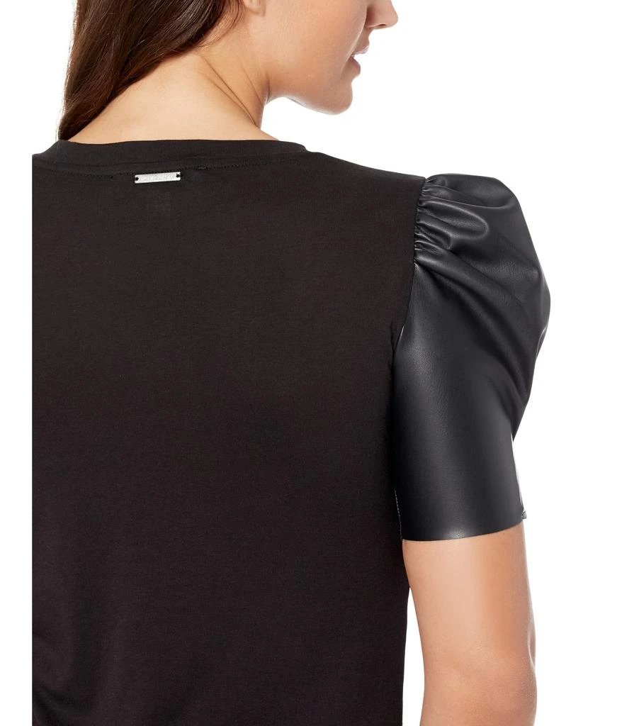 商品Michael Kors|Petite T-Shirt w/ Leather Sleeve,价格¥382,第4张图片详细描述