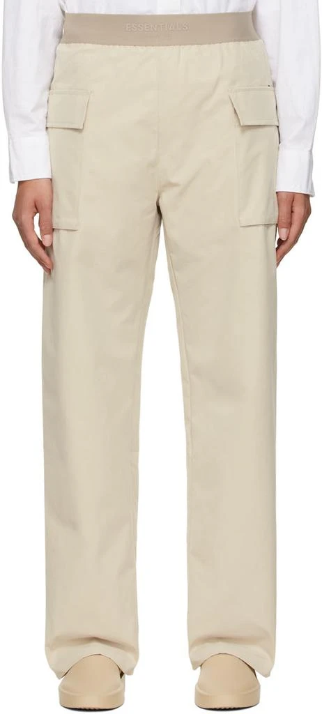 商品Essentials|Beige Cotton Trousers,价格¥318,第1张图片