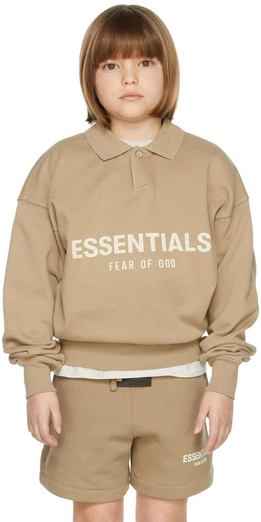 商品Essentials|Kids Tan Long Sleeve Polo,价格¥350,第2张图片详细描述