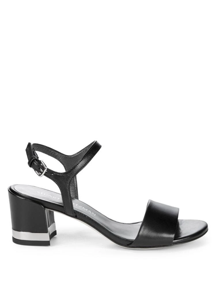 商品Stuart Weitzman|Metal Heel Insert Leather Sandals,价格¥1026,第2张图片详细描述