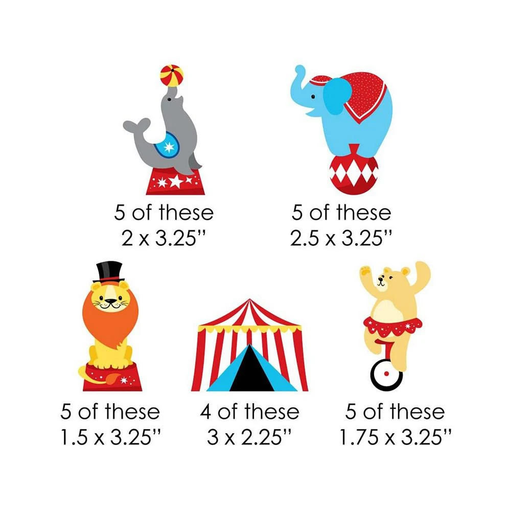 商品Big Dot of Happiness|Carnival - Step Right Up Circus - DIY Shaped Carnival Party Cut-Outs - 24 Ct,价格¥90,第2张图片详细描述