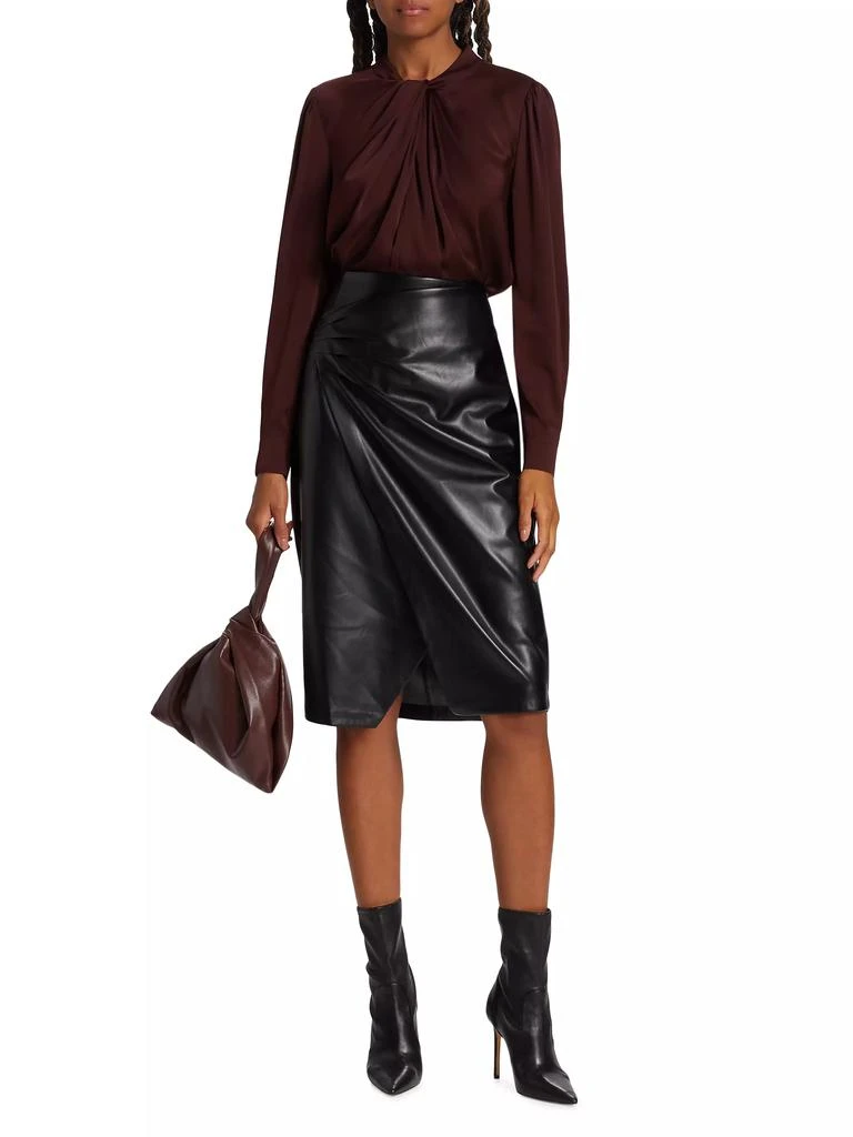 商品Tahari|The Liz Twist-Neck Silk Blouse,价格¥1147,第2张图片详细描述