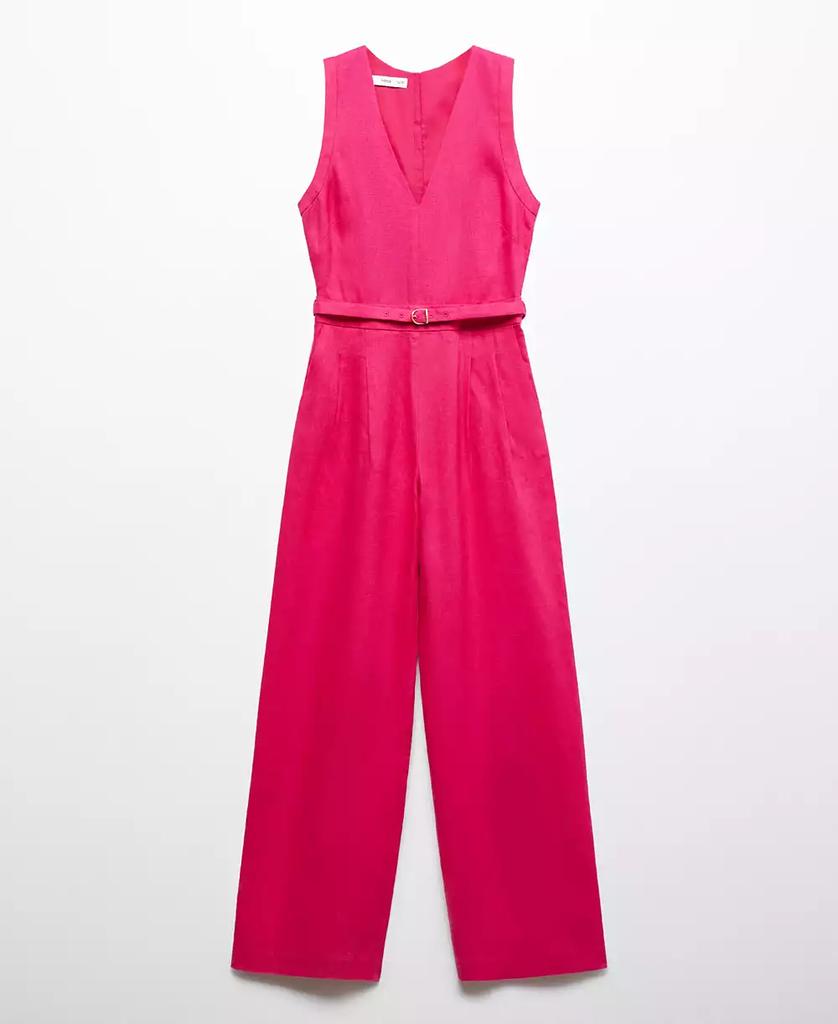 MANGO(マンゴ)☆Belt linen jumpsuit☆SNS大人気 Mango Women's Belt Linen Jumpsuit - Leggings - Compare