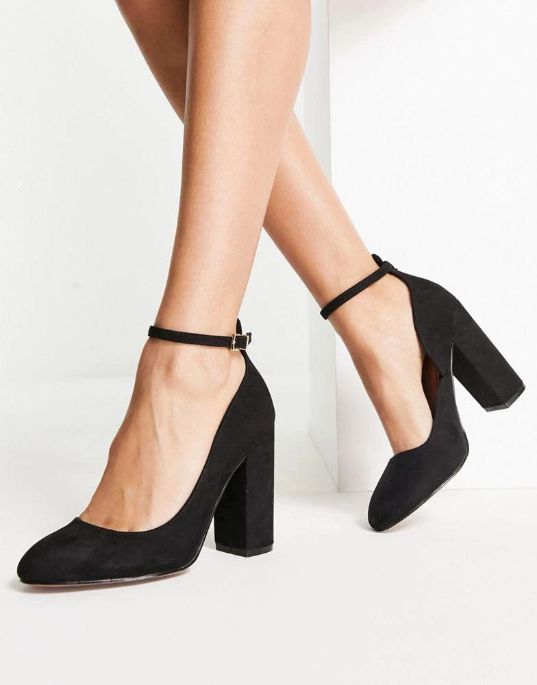 商品ASOS|ASOS DESIGN Placid high block heels in black,价格¥293,第1张图片