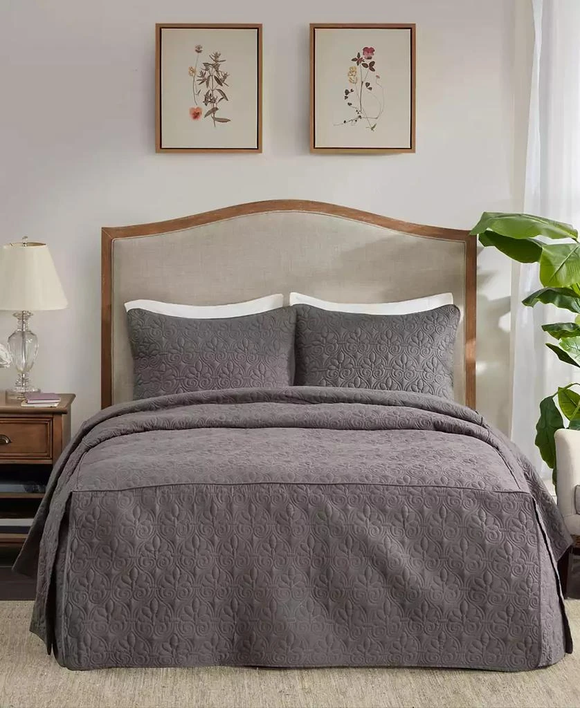 商品Macy's|Quebec Open Corner Pleated Quilted Bedspread, Queen,价格¥966,第1张图片