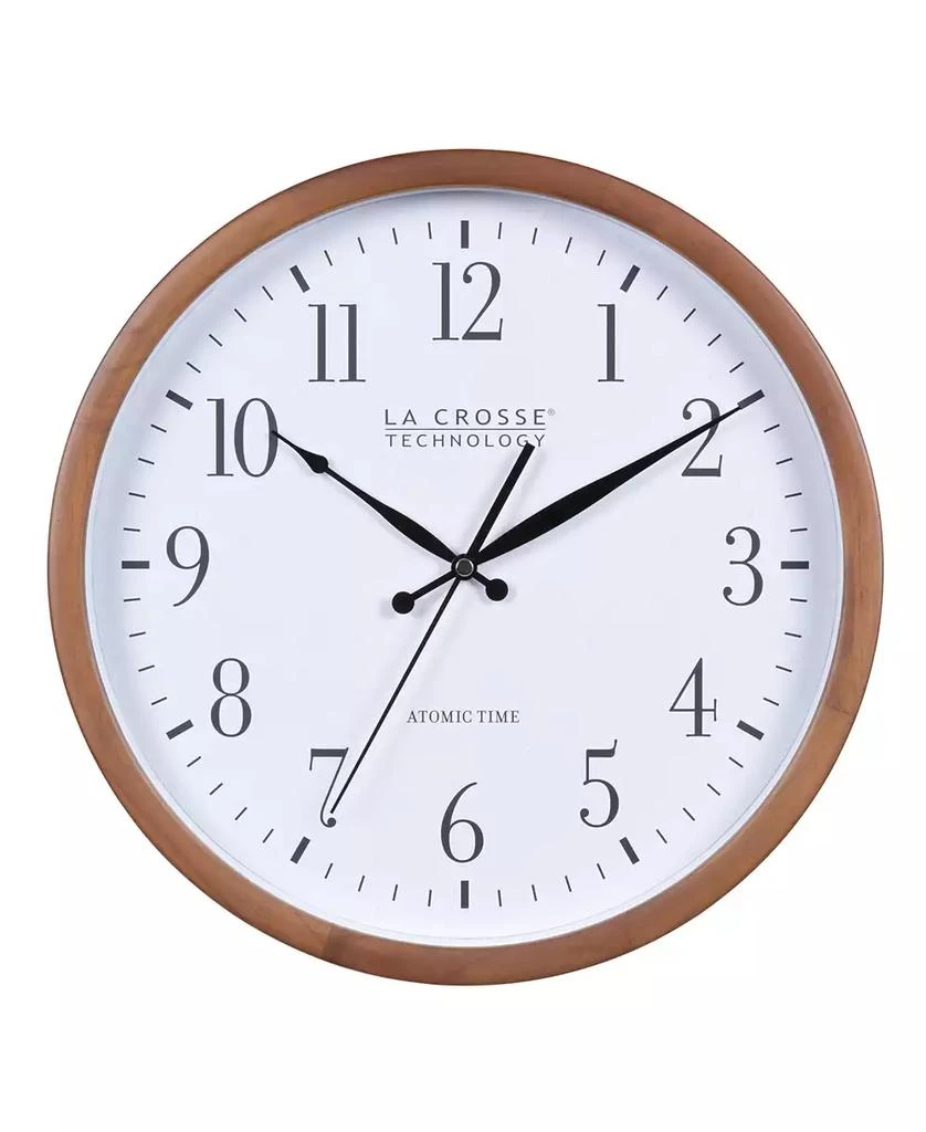 商品La Crosse Technology|404-50447-Int 12.8" Atomic Hard Wood Walnut Analog Wall Clock,价格¥448,第1张图片