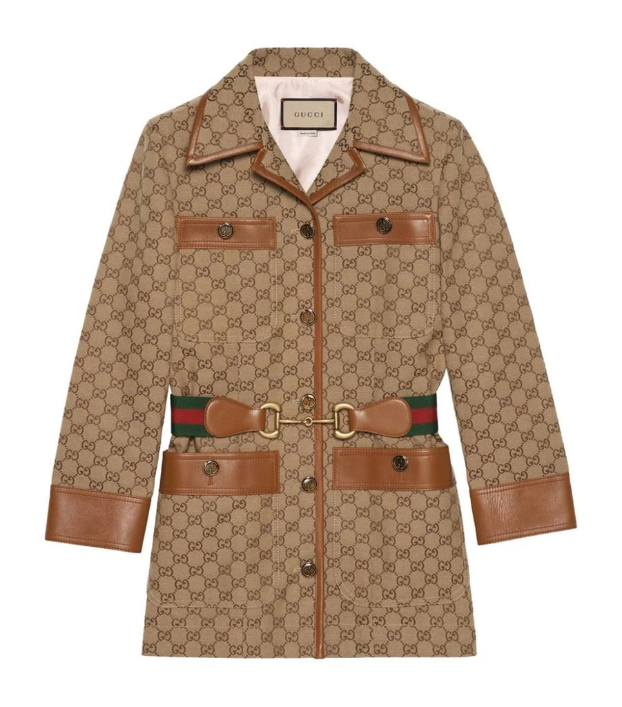 商品Gucci|GG Supreme Belted Jacket,价格¥29182,第1张图片