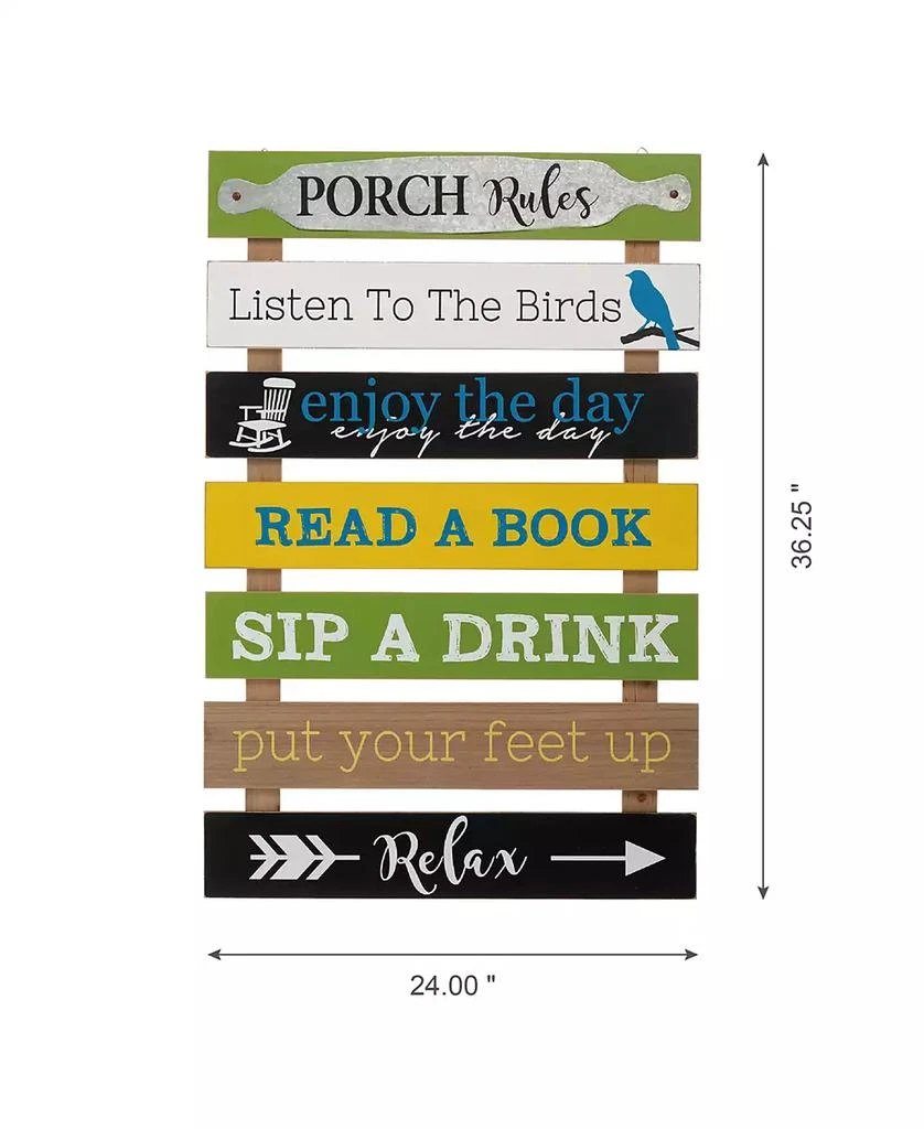 Oversized Rustic Slats Porch Rules Sign Wall Sign 商品