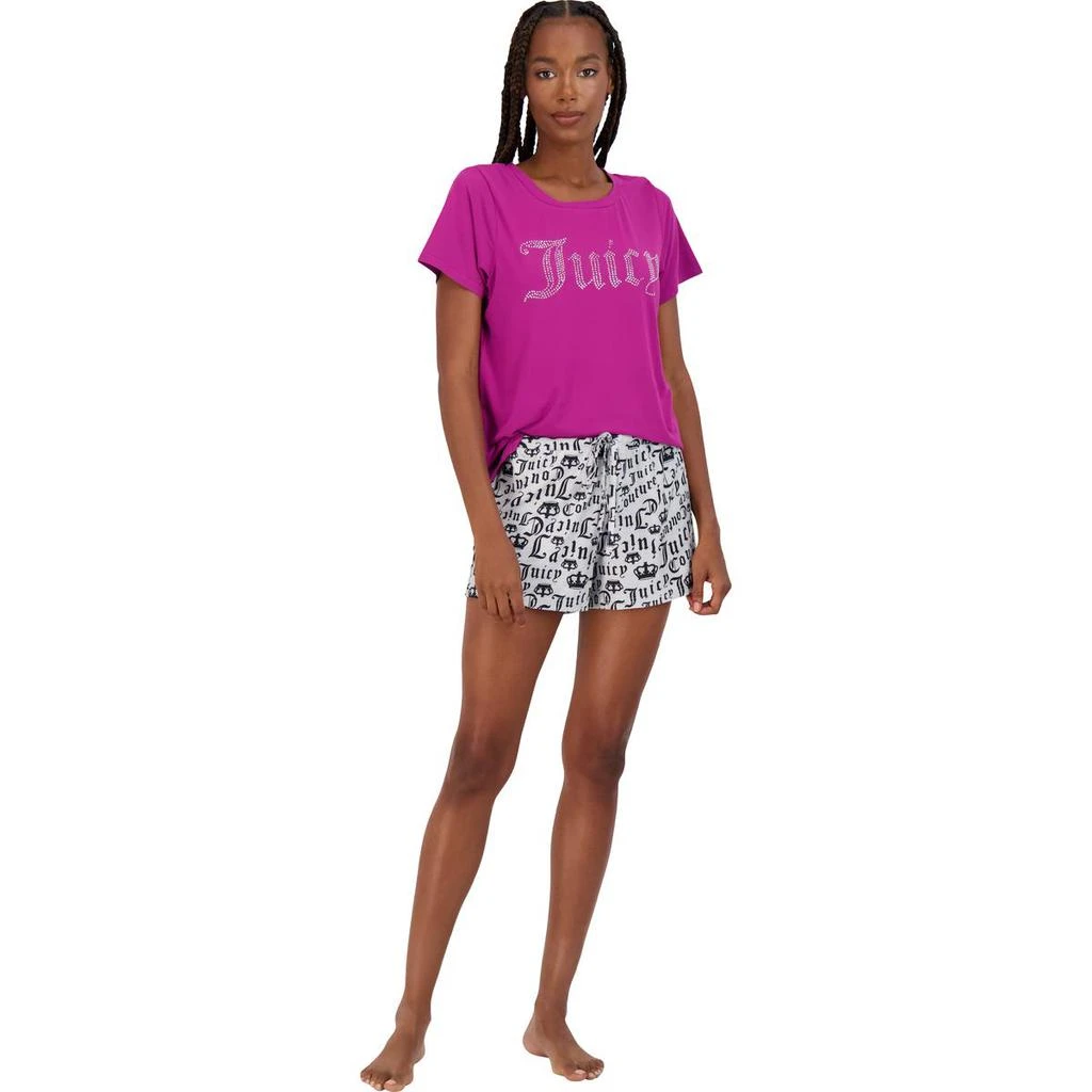 商品Juicy Couture|Juicy Couture Women's 2 Piece T-Shirt and Shorts Pajama Sleepwear Set,价格¥72,第1张图片