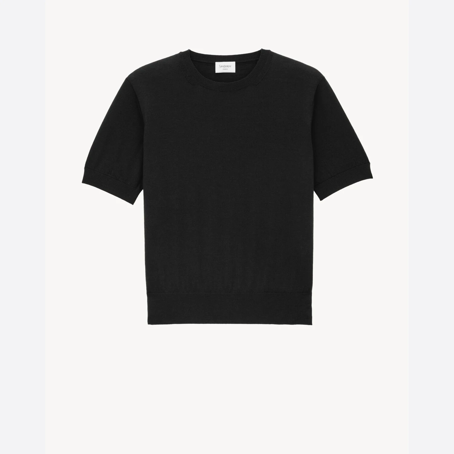 商品Yves Saint Laurent|【预售】 YSL圣罗兰 25春夏 女士 短袖T恤 羊毛T恤式毛衫 841336Y76TC1000 ,价格¥8079,第1张图片