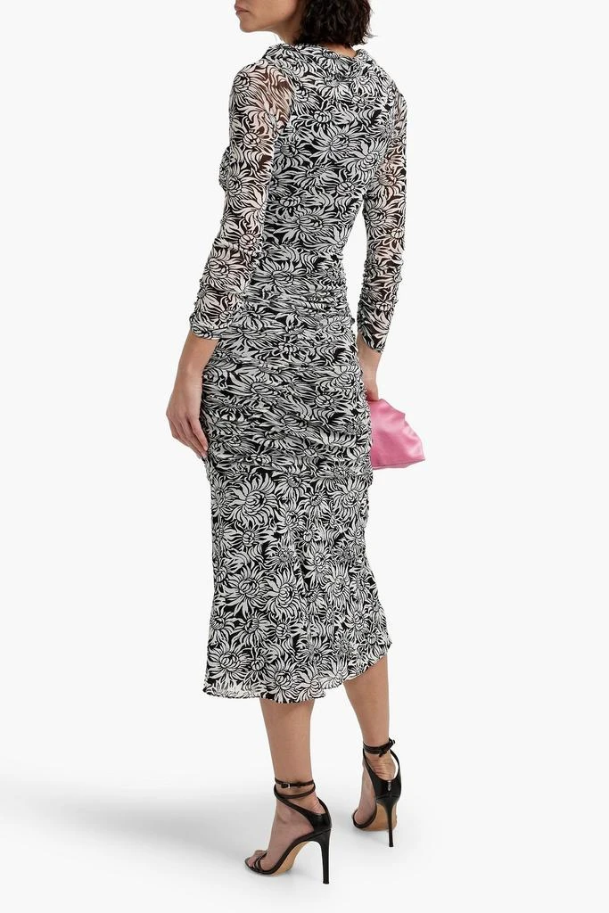 商品Diane von Furstenberg|Ganesa wrap-effect floral-print stretch-mesh midi dress,价格¥1646,第3张图片详细描述