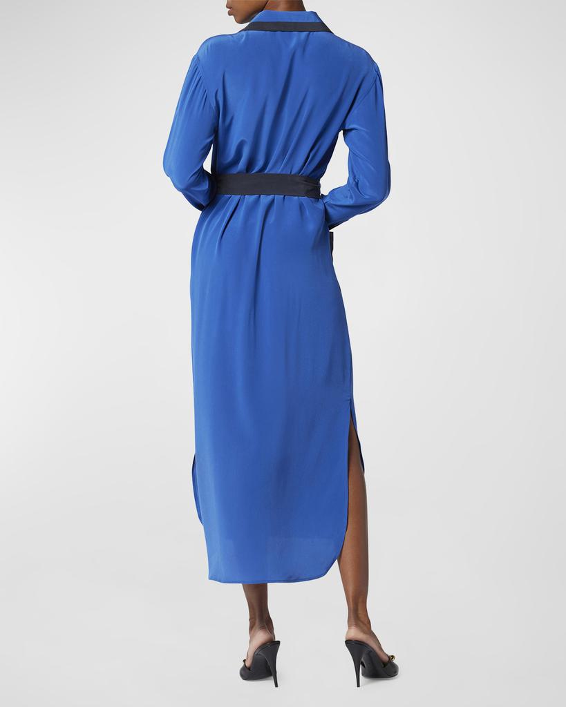Elana Two-Tone Silk Midi Shirtdress商品第3张图片规格展示