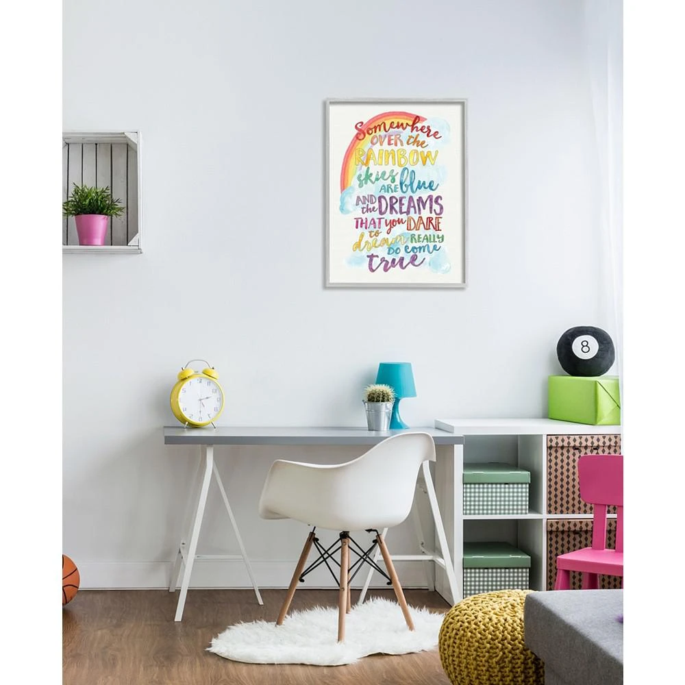 商品Stupell Industries|Somewhere Over the Rainbow with Rainbow Gray Farmhouse Rustic Framed Giclee Texturized Art, 24" x 30",价格¥1388,第2张图片详细描述