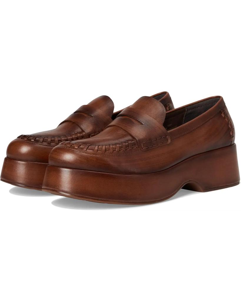 Mocassins de plataforma Pixie para mulher em vermelho escuro image 2
