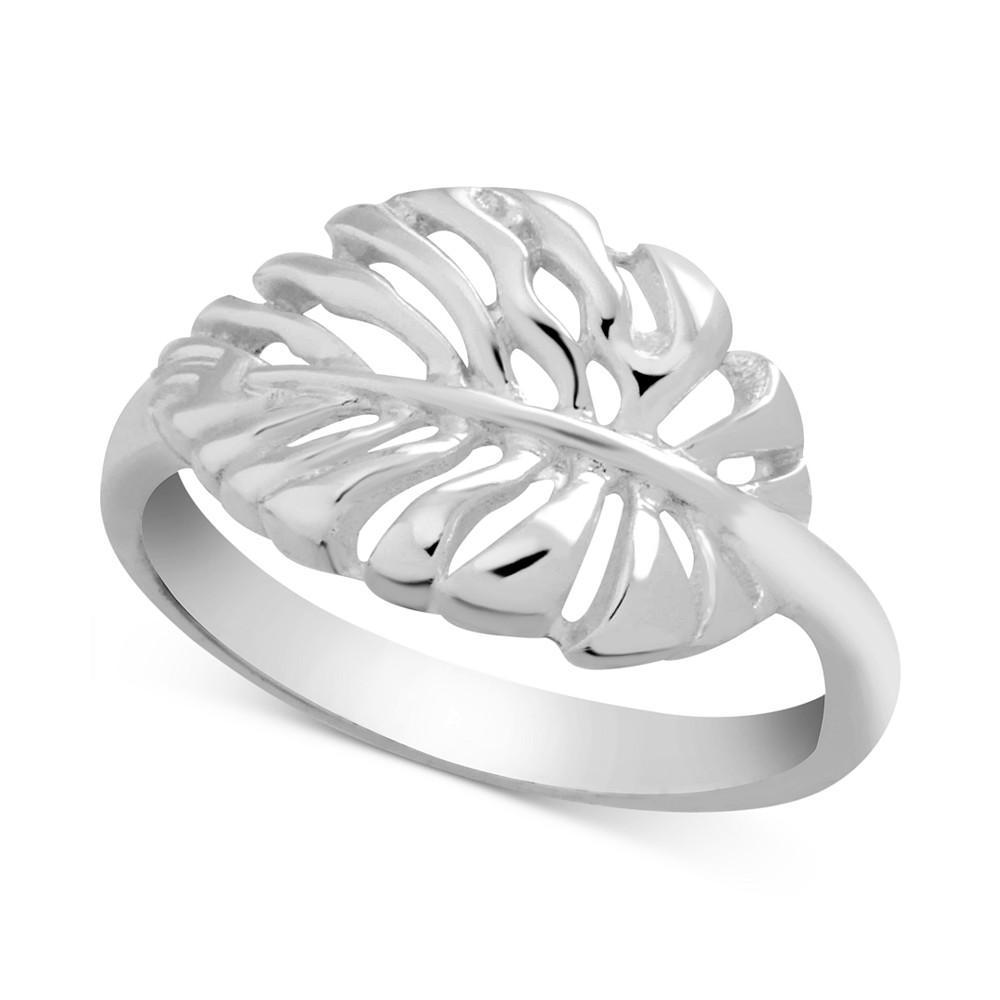 商品Essentials|Open Leaf Ring in Silver-Plate,价格¥149,第1张图片