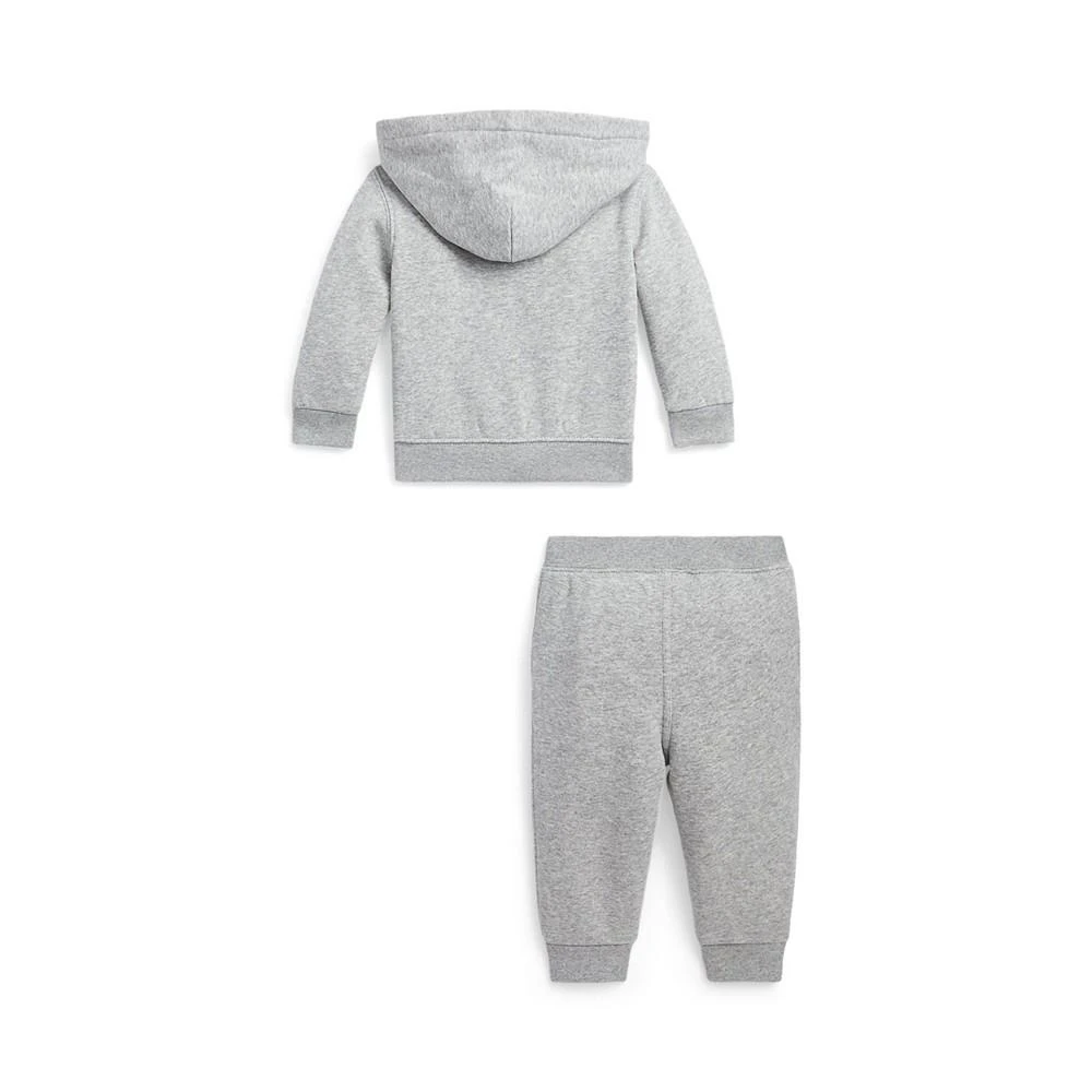 商品Ralph Lauren|Baby Boys Logo Fleece Full-Zip Hoodie and Pants Set,价格¥334,第2张图片详细描述