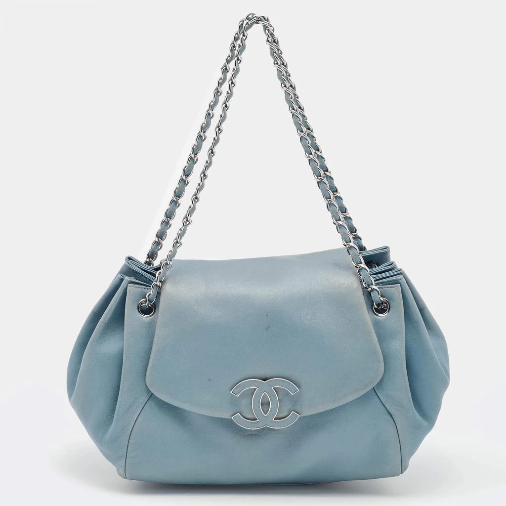 商品[二手商品] Chanel|Chanel Light Blue Leather Sensual CC Accordion Flap Bag,价格¥5839,第1张图片