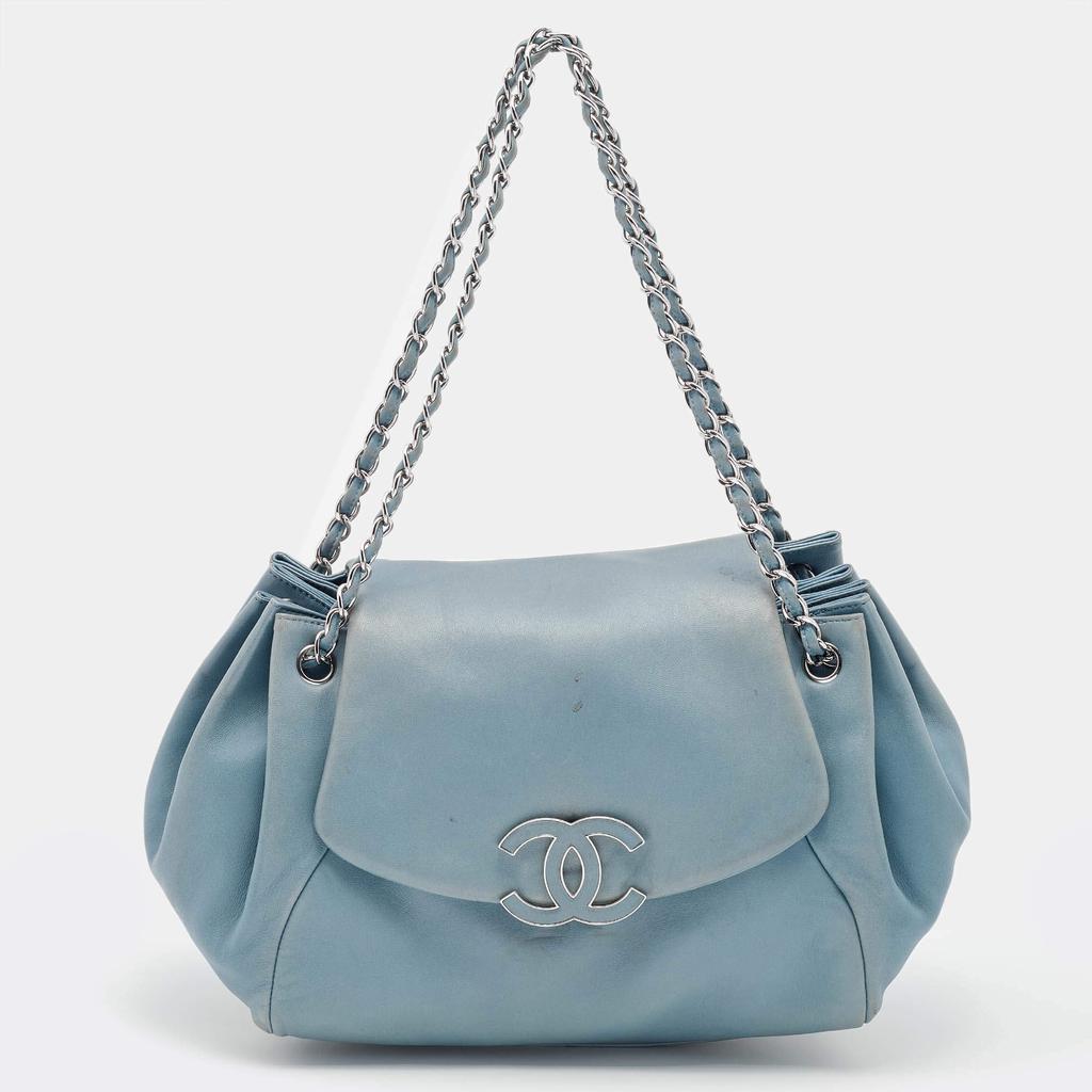 商品[二手商品] Chanel|Chanel Light Blue Leather Sensual CC Accordion Flap Bag,价格¥8370,第1张图片