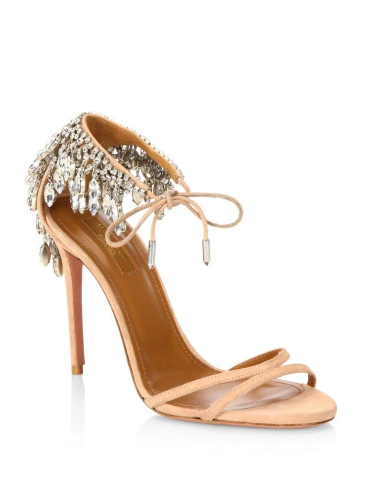 商品Aquazzura|Eden Embellished Suede Stiletto Heel Sandals,价格¥5083,第1张图片