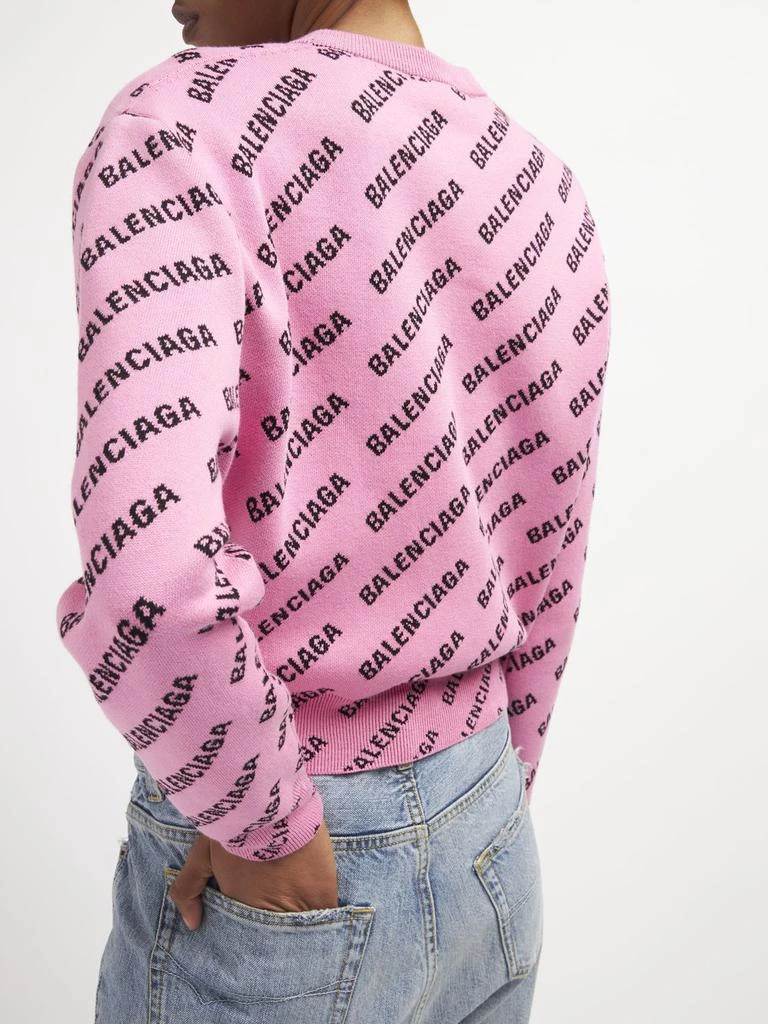 商品Balenciaga|All Over Logo Cotton Blend Sweater,价格¥7066,第2张图片详细描述