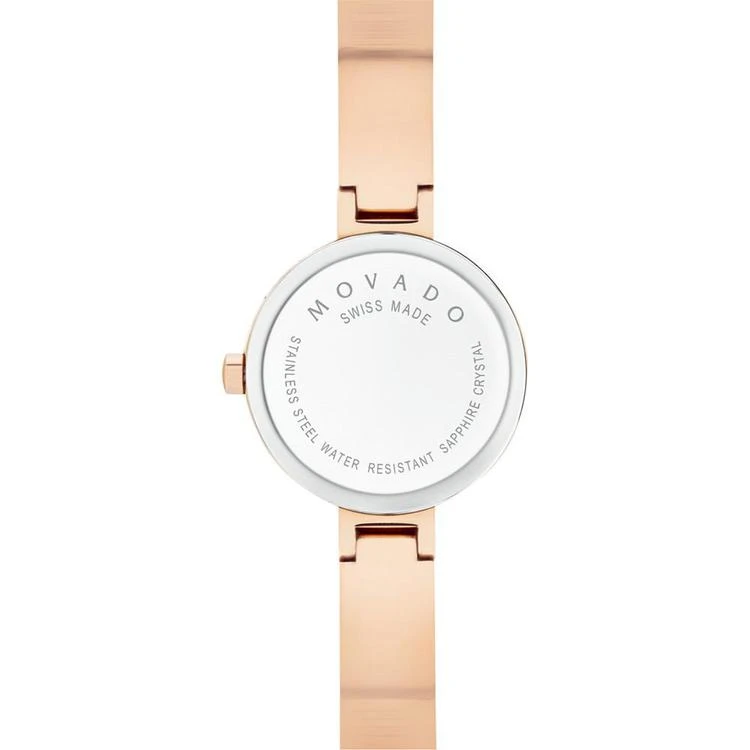 商品Movado|Women's Swiss Novella Rose Gold-Tone PVD Stainless Steel Bracelet Watch 24mm 0607112,价格¥5003,第3张图片详细描述