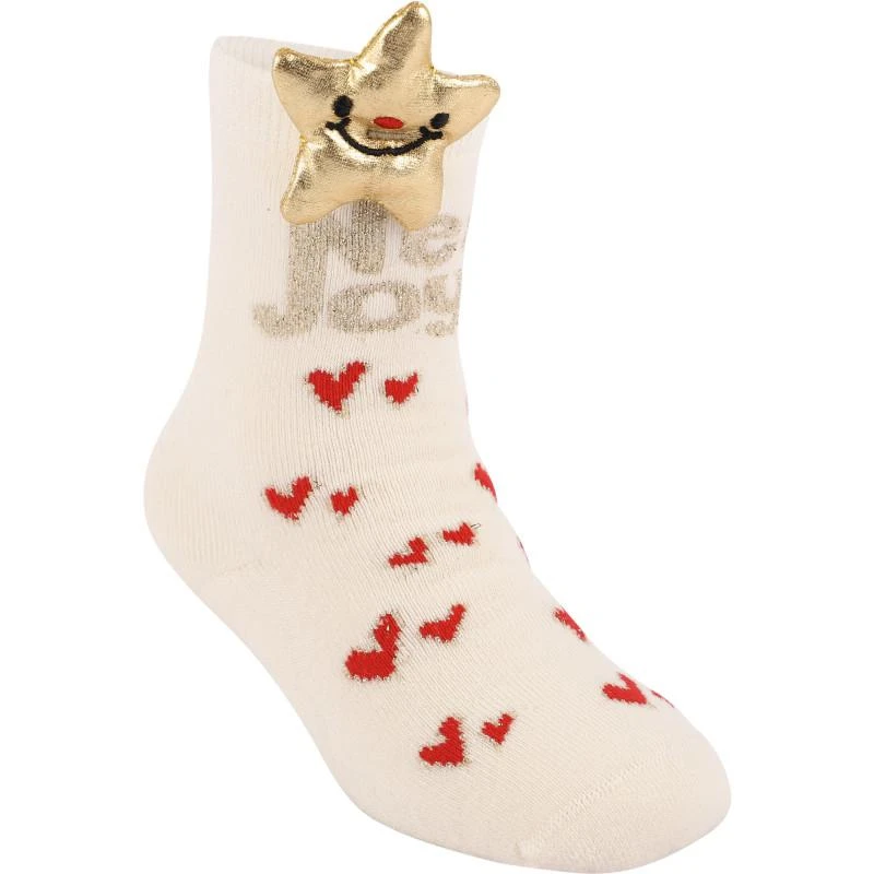 商品Katia & Bony|New joys star detailing glittery non slip socks in off white,价格¥76,第2张图片详细描述