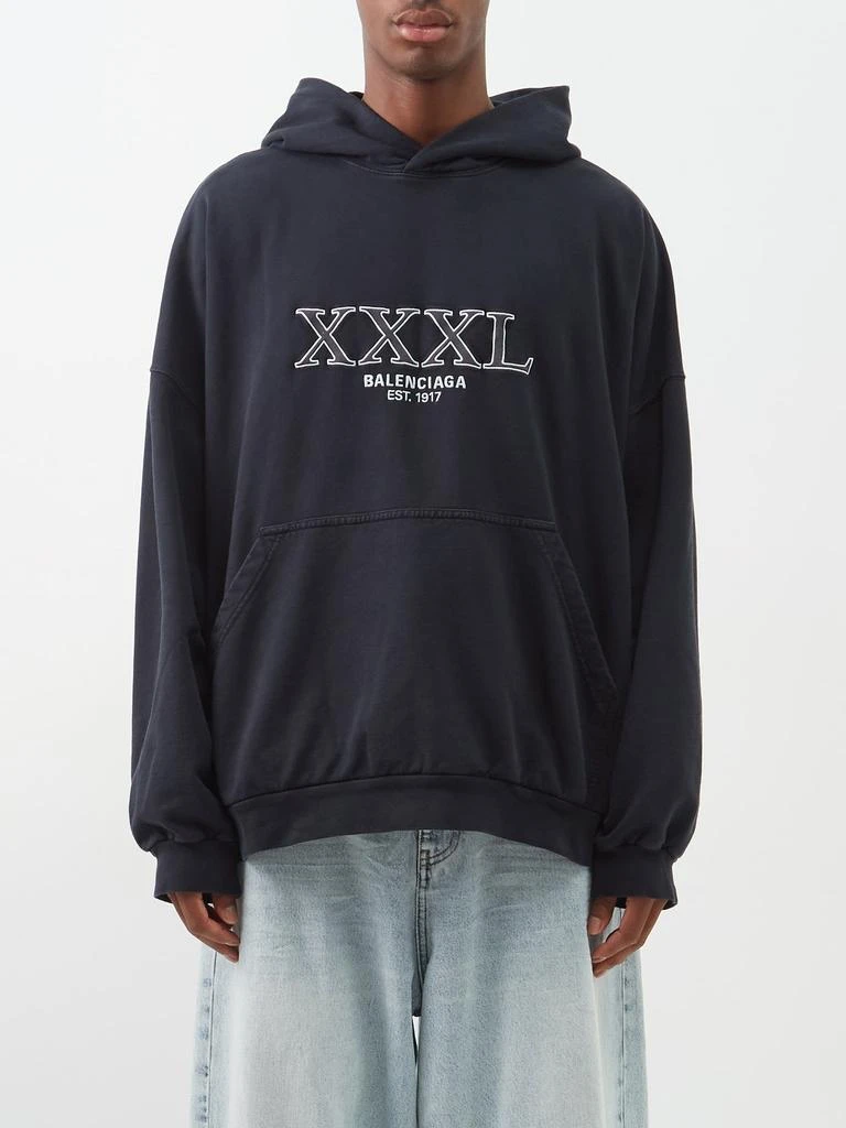 商品Balenciaga|Logo-embroidered cotton-jersey hoodie,价格¥9193,第1张图片