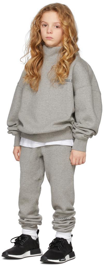 商品Essentials|Kids Grey Mock Neck Sweatshirt,价格¥394,第1张图片
