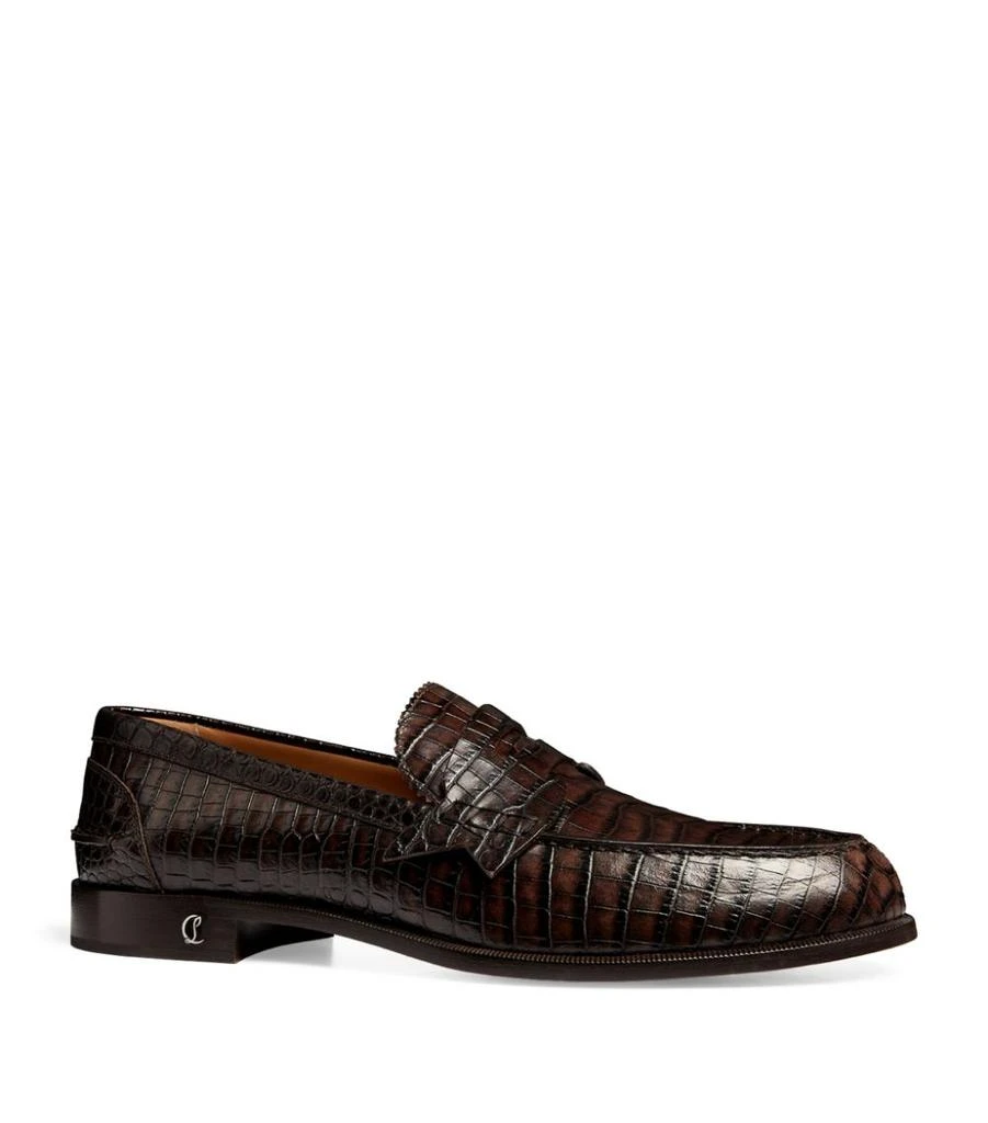 商品Christian Louboutin|Croc-Effect No Penny Loafers,价格¥8501,第4张图片详细描述