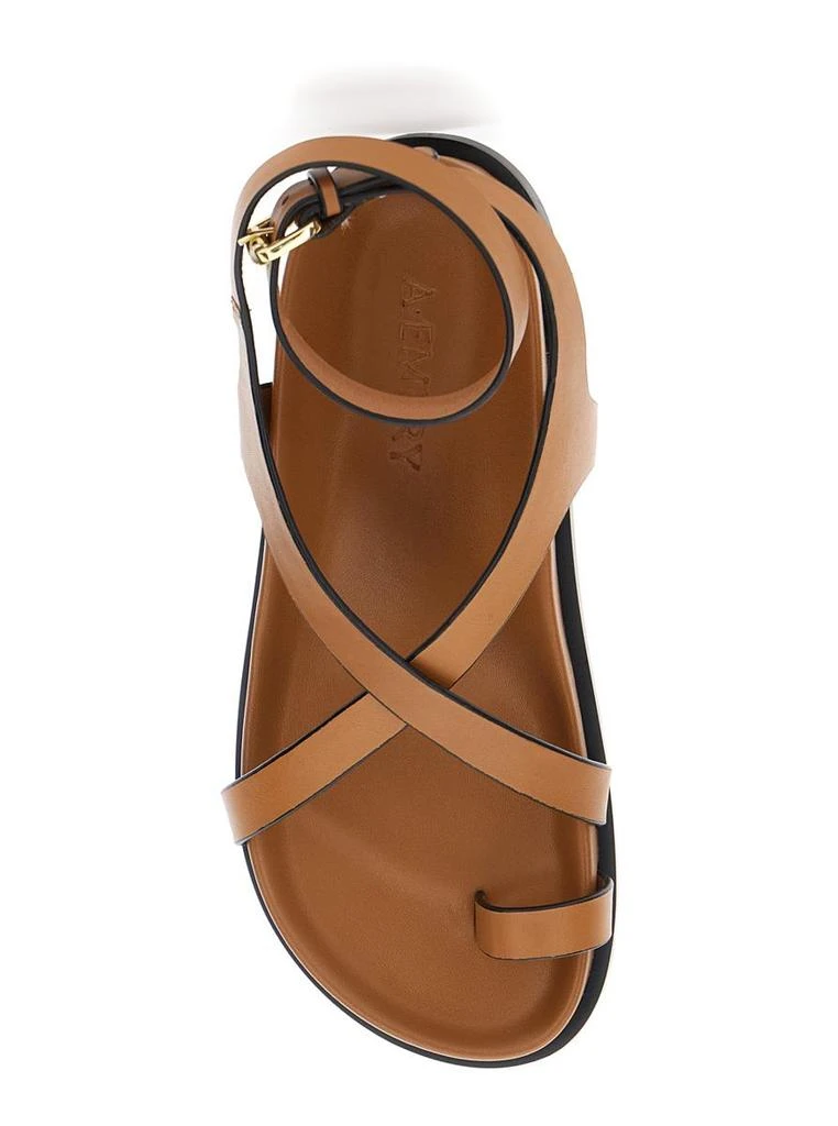 商品A.Emery|'Jalen Slim' Brown Sandals With Criss-Crossed Straps And Buckle Closure In Leather Woman,价格¥2586,第4张图片详细描述
