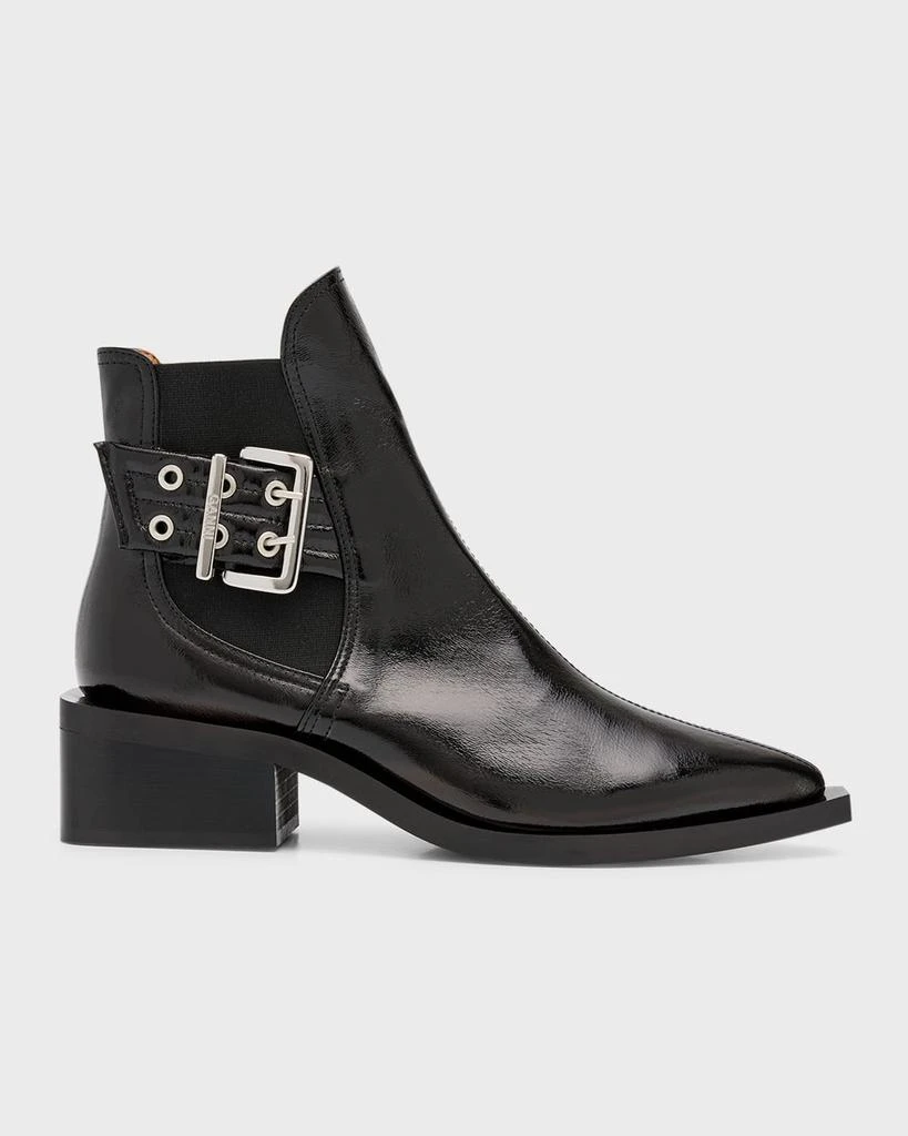 商品Ganni|Recycled Buckle Chelsea Moto Booties,价格¥3506,第1张图片