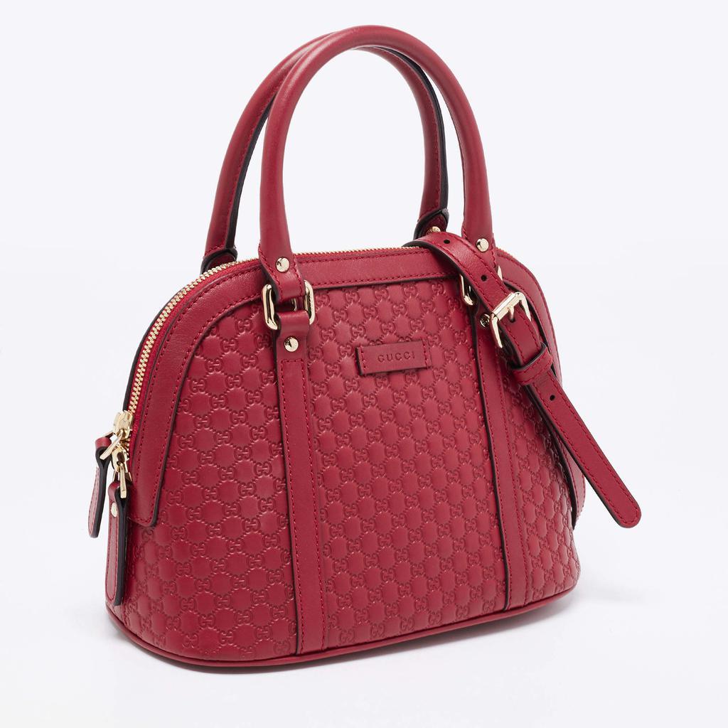 商品[二手商品] Gucci|Gucci Red Microguccissima Leather Mini Dome Bag,价格¥6059,第5张图片详细描述