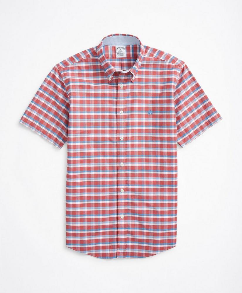 Stretch Regent Regular-Fit Short-Sleeve Sport Shirt, Non-Iron Checked Oxford商品第1张图片规格展示