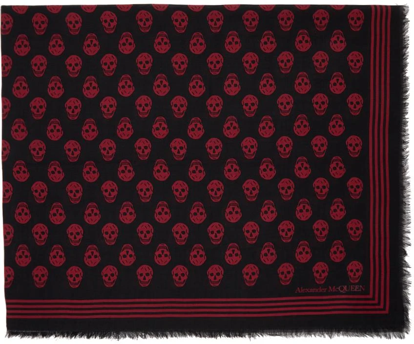 商品Alexander McQueen|Black & Red Biker Scarf,价格¥1002,第1张图片