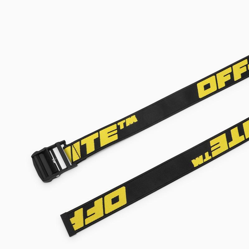 Black and yellow webbing belt with logo商品第3张图片规格展示