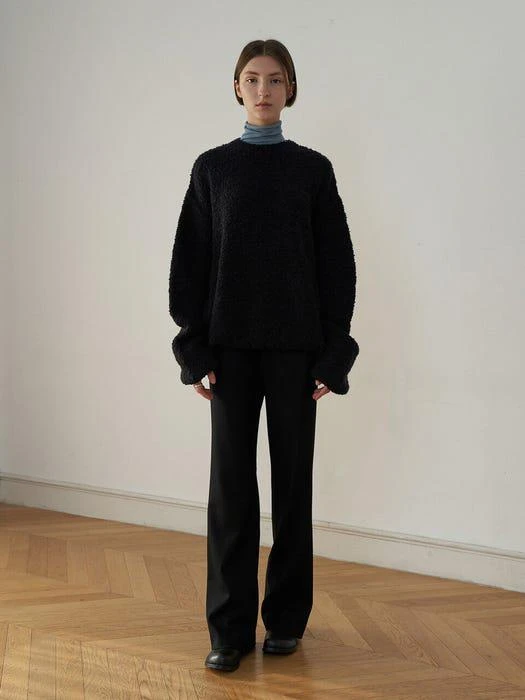 商品MORE OR LESS|Boucle Loose Fit Pullover (Black),价格¥1813,第2张图片详细描述