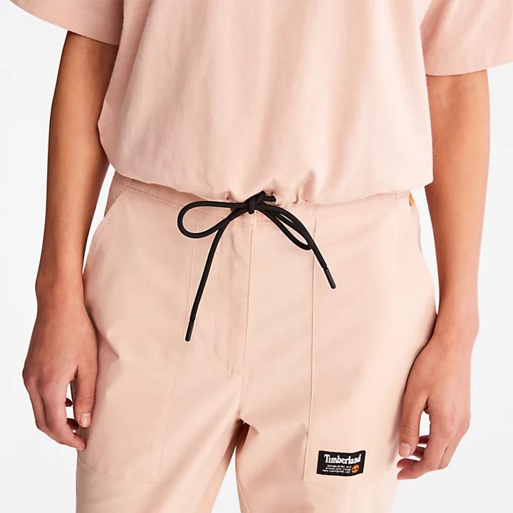 Cropped T-Shirt with Drawstring Hem for Women in Pink商品第5张图片规格展示