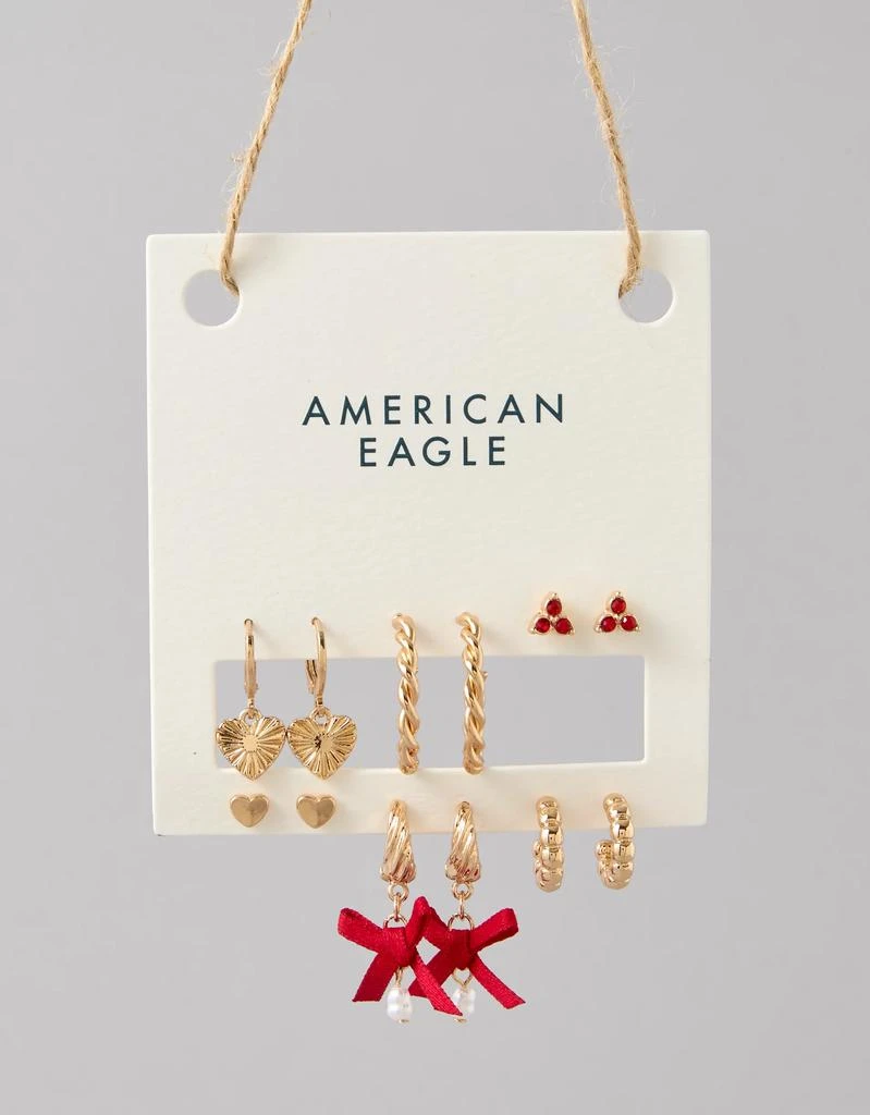 商品AE|AEO Gold & Red Pearl Earrings 6-Pack,价格¥107,第2张图片详细描述