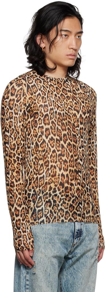 Brown Leopard Long Sleeve T-Shirt商品第2张图片规格展示