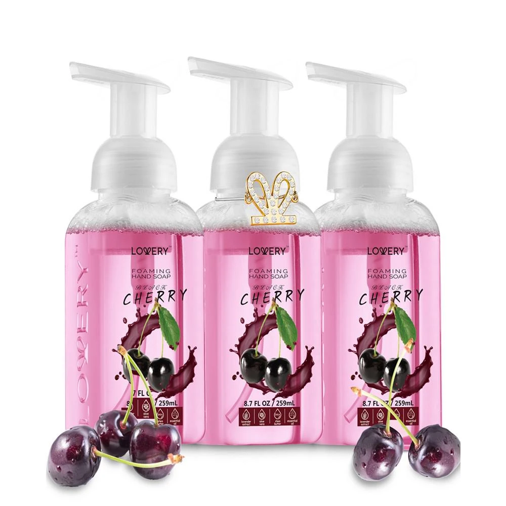 商品Lovery|Hand Foaming Soap in Black Cherry, Moisturizing Hand Soap with Flawless Crystal Heart Bracelet - Hand Wash Set, 4 Piece,价格¥273,第1张图片