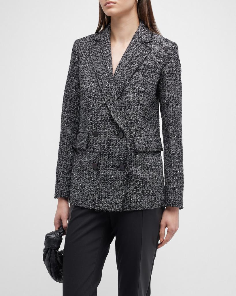Piazza Noelle Double-Breasted Tweed Jacket商品第1张图片规格展示