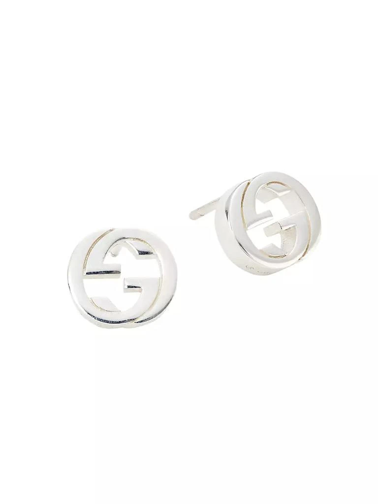 商品Gucci|18K White Gold Interlocking G Earrings,价格¥5911,第1张图片
