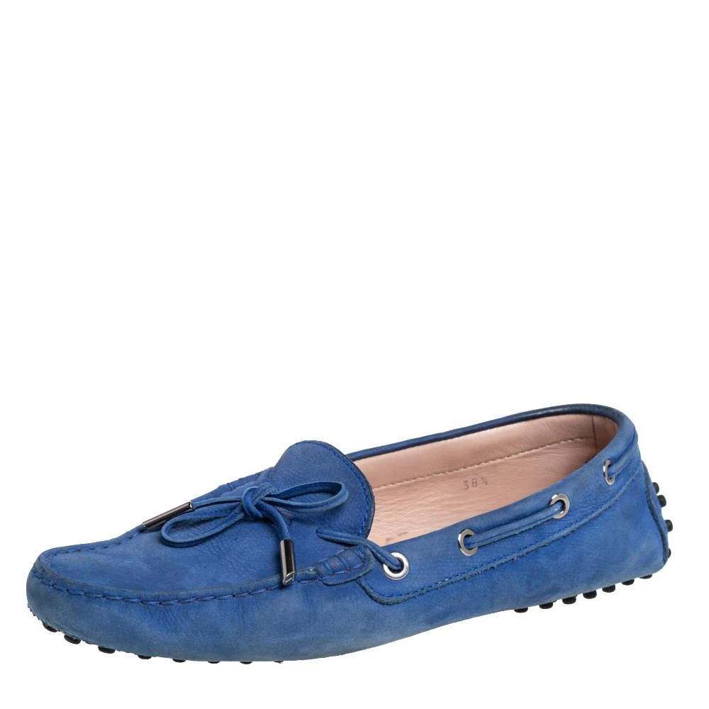商品[二手商品] Tod's|Tod's Blue Nubuck  Gommino Slip On Loafers Size 38.5,价格¥1664,第1张图片