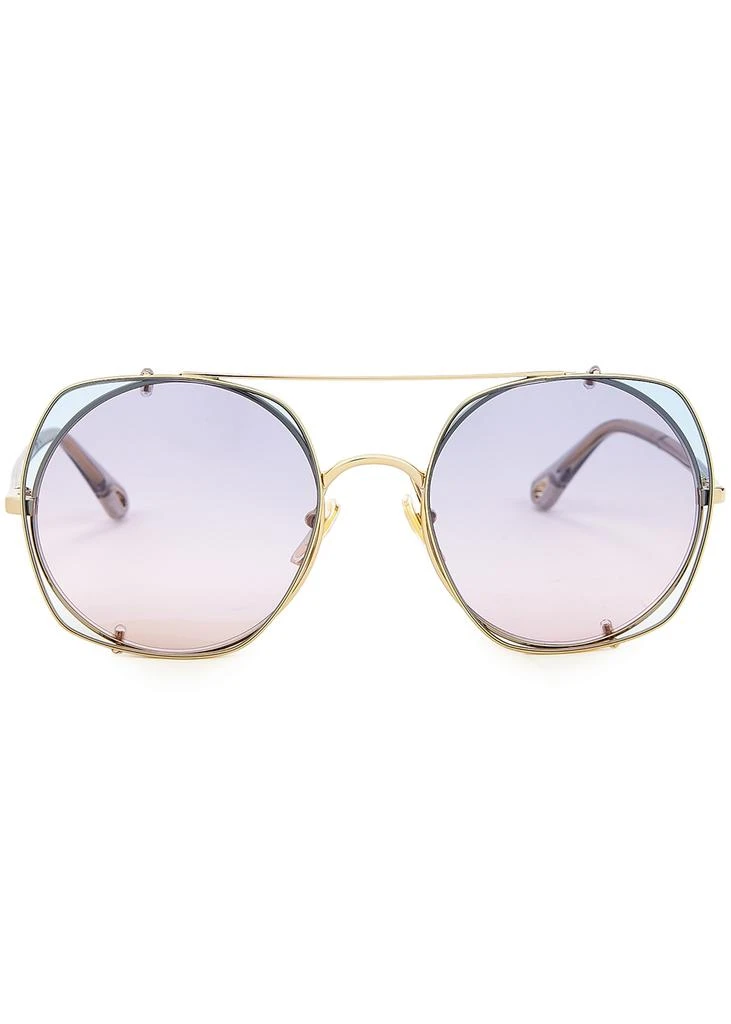 商品Chloé|Gold-tone aviator-style sunglasses,价格¥3274,第2张图片详细描述