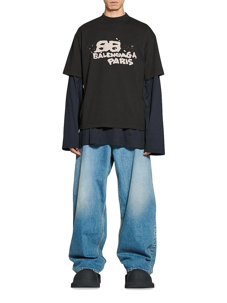商品Balenciaga|Hand-drawn Bb Icon T-shirt Medium Fit,价格¥5053,第2张图片详细描述