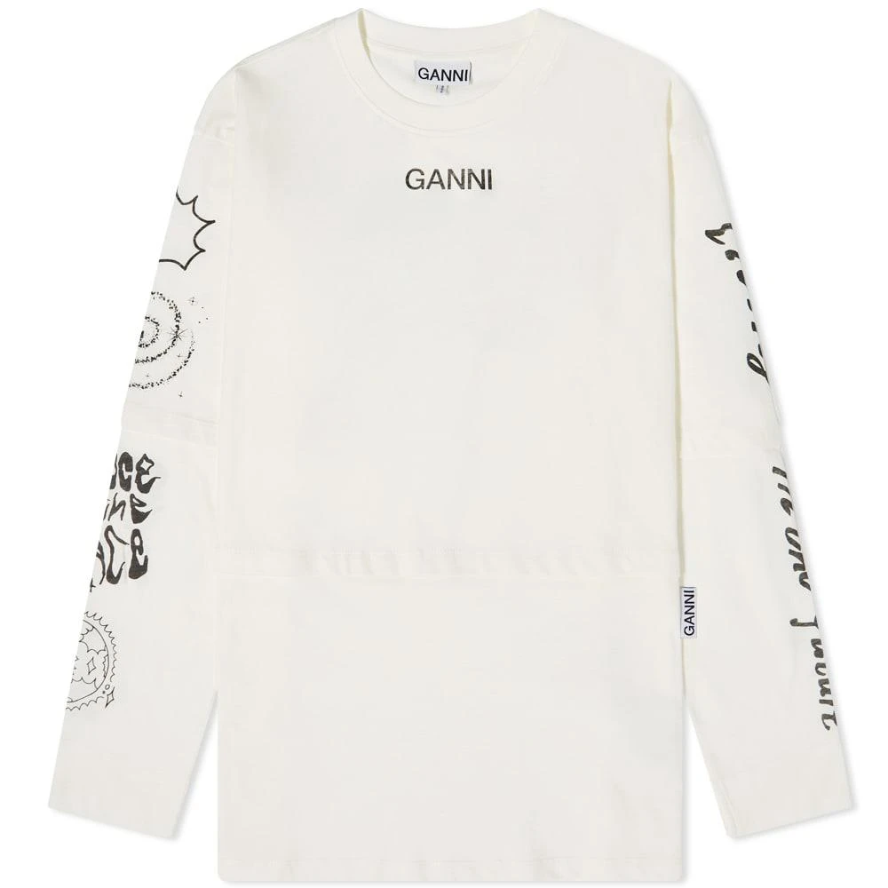 商品Ganni|GANNI Long Sleeve Icon Symbols Top,价格¥765,第1张图片